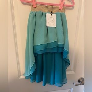 18-24 NWT teal Pleiades high low chiffon skirt